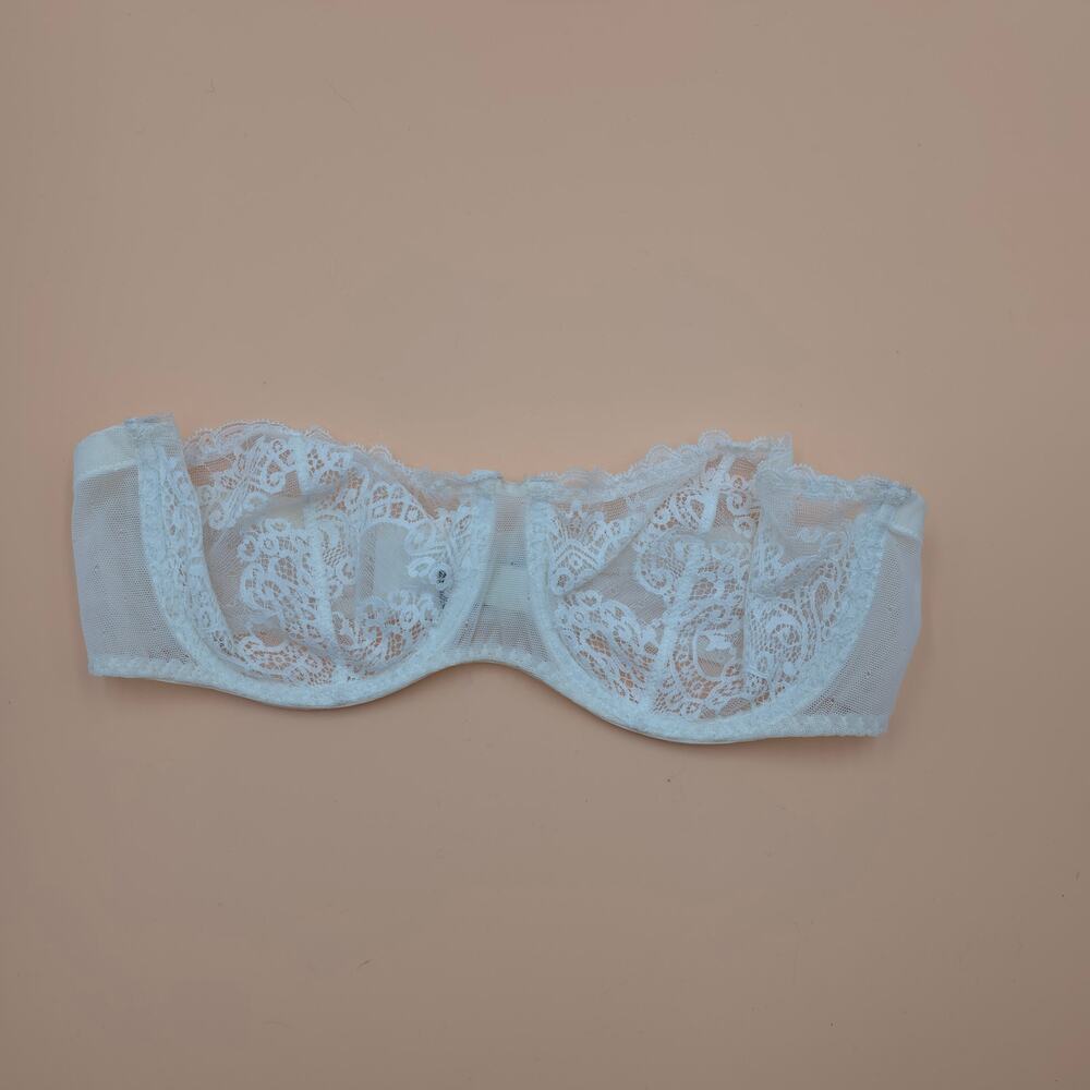 Aubade Danse des Sens Lace Strapeless Bra in White Size 34C